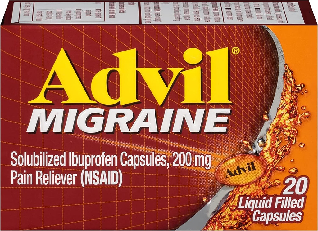 Advil Migraine Liquido Filled Capsule - 20 ct, Confezione da 5