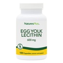 NaturesPlus Egg Yolk Lecithin - 600 mg, 180 capsule - Soy Free, Gluten Free - 90 porzioni