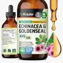 BIO KRAUTER Echinacea e Goldenseal Root Liquid Extract - Natural Immune Support - Echinacea Drops with Goldenseal - Vegan, Alcol & Sugar Free Tincture - 4 Fl.Oz.