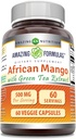 Incredibile formula African Mango con Estratto di tè verde supplemento | 500 Mg per porzione | 60 capsule vegetali | Non OGM | Gluten-Free | Made in USA