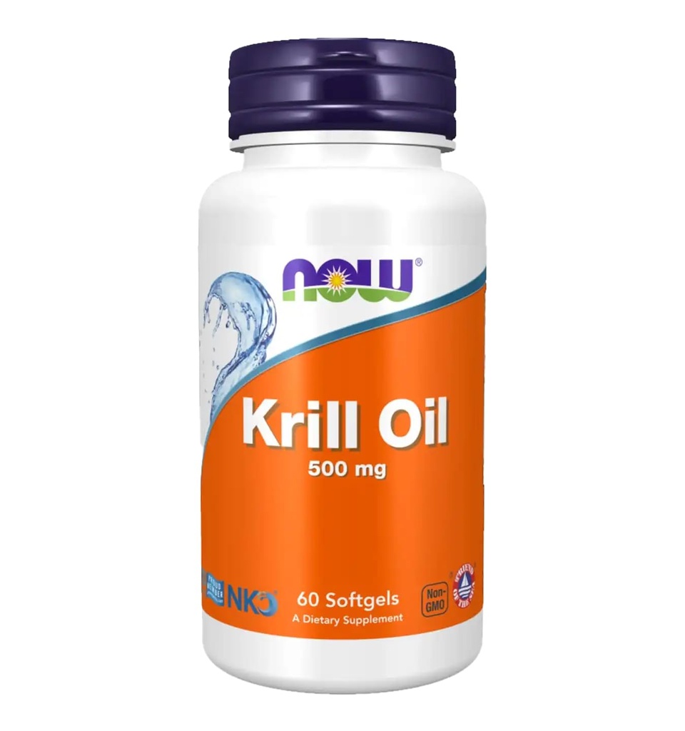 NOW Integratori alimentari, Neptune Krill olio 500 mg, Phospholipid-Bound Omega-3, supporto cardiovascolare*, 60 Softgels