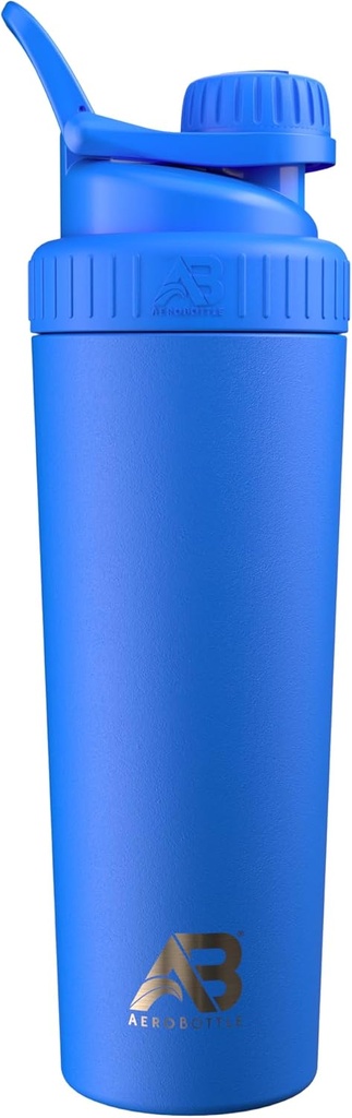 AeroBottle Cryo Shaker Cup, Bottiglia d'acqua in acciaio inossidabile isolata e Shaker proteico, Miscela Proteine e Pre Workout Con Turbulent Mixing Technology, No Blending Ball o Wisk, 26oz, Artic Sea Blue