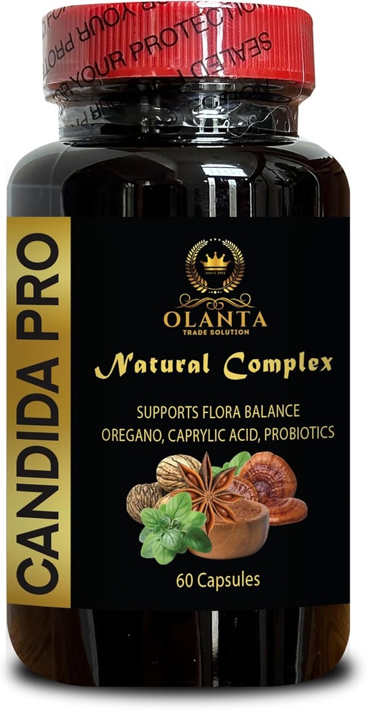 Generico Candida Cleanse - Candida PRO - capsule di acido caprilico per Candida, probiotici Salute Digestiva, Aiuto Digestivo, Supporto Candida, Candida Detox - 1 Bottiglia