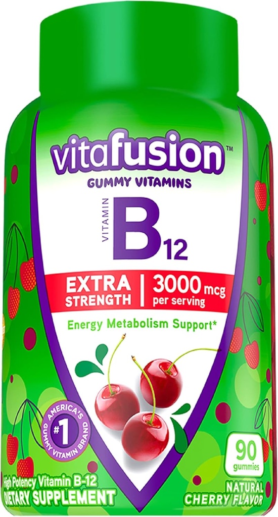 Vitafusion Elderberry Gummy Vitamine 90ct Vitamina B12 Gummy Vitamine Energy Metabolism Nervous System Support 90ct