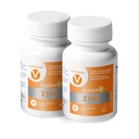 Zinco MG25+VC Doppio pacchetto | Gluconato di zinco giornaliero + vitamina C | 25mg + 270mg | Formula pulita, Vegan-Friendly, (2 bottiglie, 120 capsule vegetariane)