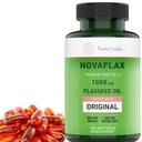 Nova Lucia Organic Flaxseed Oil Capsule 1000mg – Omega 3 6 9 Softgels per Capelli, Pelle & Unghie – Non OGM, Senza Glutine, Senza Essano, Facile da Ingoiare – 100 Liquid Softgels