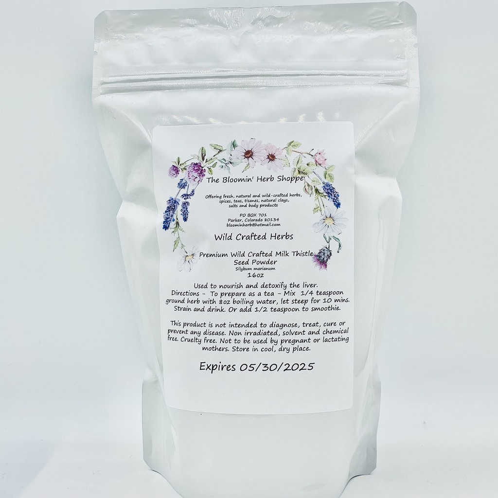 Liphontcta selvatico latte Thistle Seed Powder 16oz Pound Raw Silybum Marianum La Bloomin Herb Shoppe Pure Aromatic Potent Liver Bulk