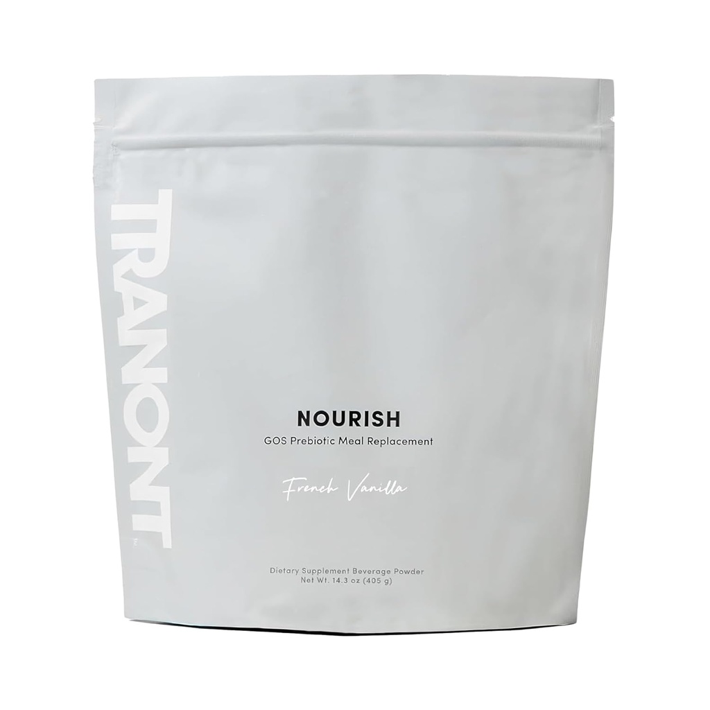 Tranont Nourish French Vanilla | 14.3oz | Miscela di polvere di Superfood & Protein per la pelle sana, la digestione e l'energia | Agitazione di sostituzione a base vegetale con vitamine, minerali e prebiotici