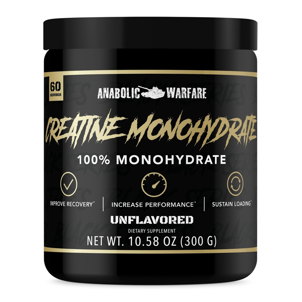 Creatina di guerra anabolizzanti Monoidrato, Post Workout Recovery, Aumentare le prestazioni, Sostenere il caricamento, Creatina Premium* (60 porzioni)