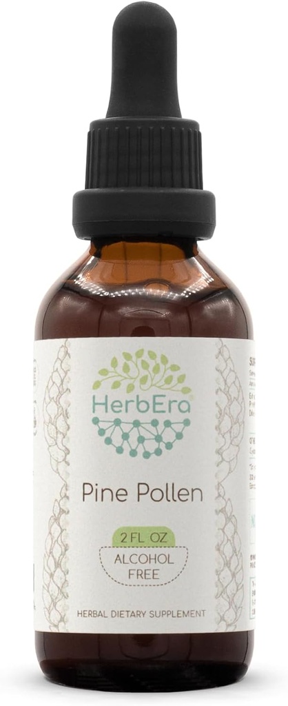 Polline di pino di HerbEra B60 Alcohol Tintura di Estratto di erbe gratuito, gocce di liquido concentrate Natural (Song Hua Fen, Scots Pine, Pinus Sylvestris) 2 fl oz