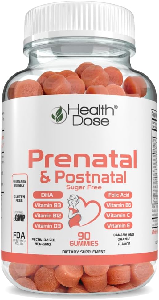 Integratore del complesso prenatale/postnatale della dose di salute. Vitamina B6, B12, C, Zinco. 90Ct