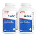 Rugby Niacin 500mg - Vitamina B3 Supplemento per Uomini e Donne - 1.000 compresse (2-Pack)