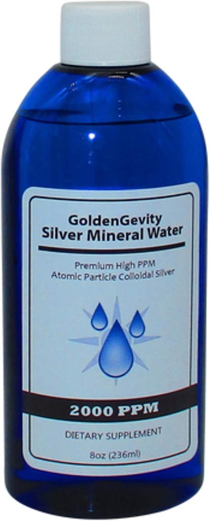 2000 PPM Bioactive Atomic Colloidal Silver, 8 oz | Non tossico, Non OGM Trace Mineral Immune Support Supplemento