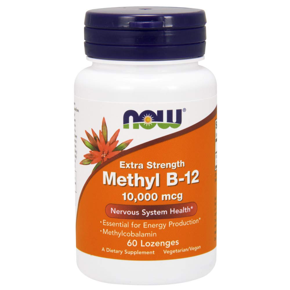 NOW Foods Methyl B-12 10000 mcg, 60 Lozenges (pacchetto di 2)
