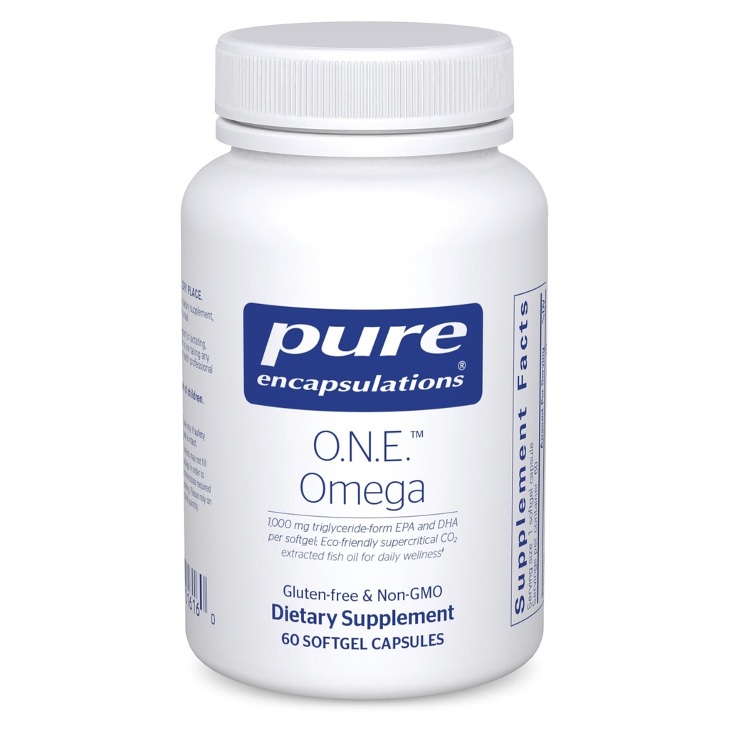 Pure Encapsulations O.N.E. Omega - Fish Oil Supplemento per la salute del cuore, articolazioni, pelle, occhi e cognizione* - Fish Oil Concentrate con EPA e DHA - 60 capsule Softgel
