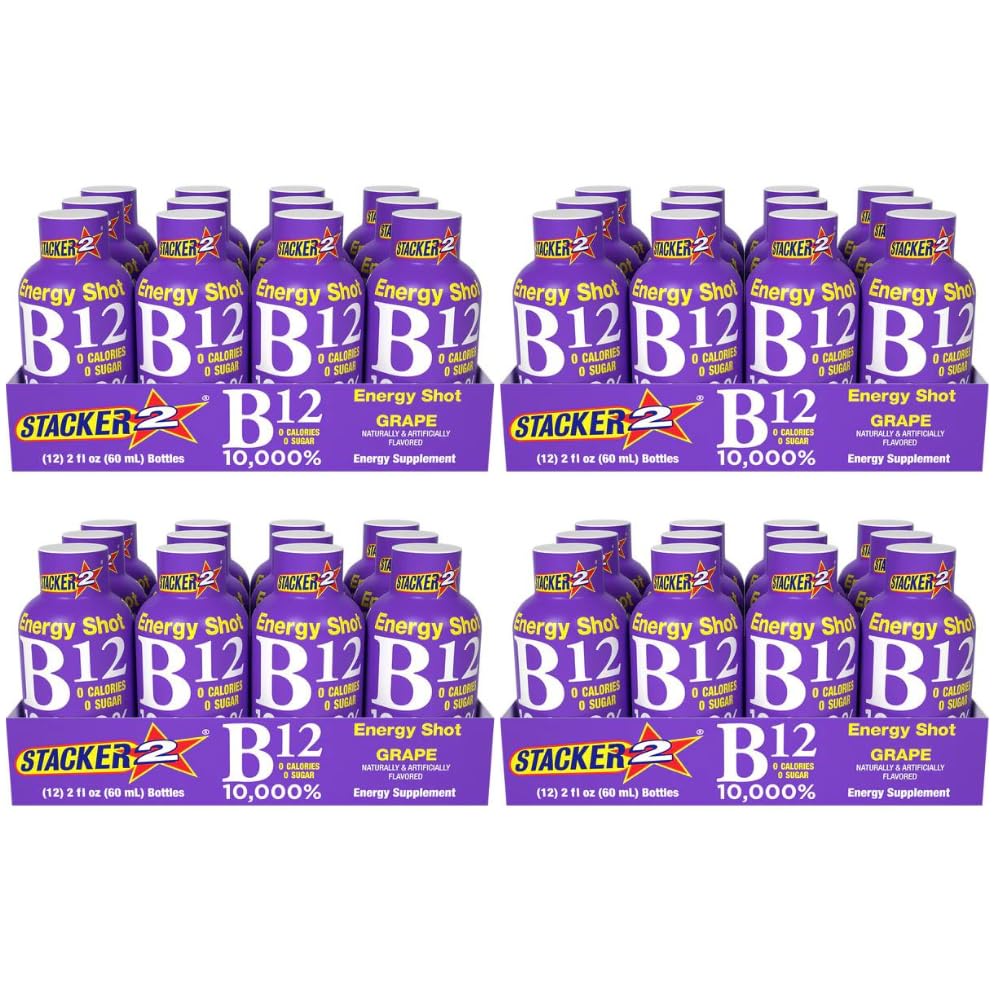 Stacker 2 Uva B12 Energy Shot, 2oz (Pacchetto di 48)