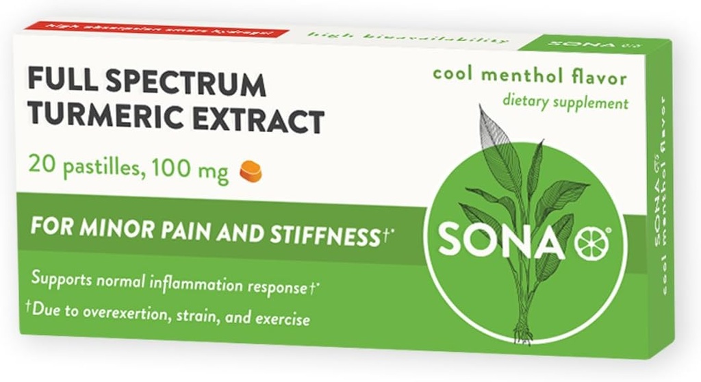 SONA Pastiglie erboriche, Dissolves in bocca, 600% Assorbimento più elevato di curcumina rispetto alle capsule