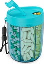 PULIV Large Pill Bottiglia Organizzatore, Supplemento per il possesso di 6 diverse vitamine, Pill Box Case con Anti-Mixing &amp; Wide Design di apertura, Facile da recuperare Meds e 20 Pcs Stick-on Etichette, Blu