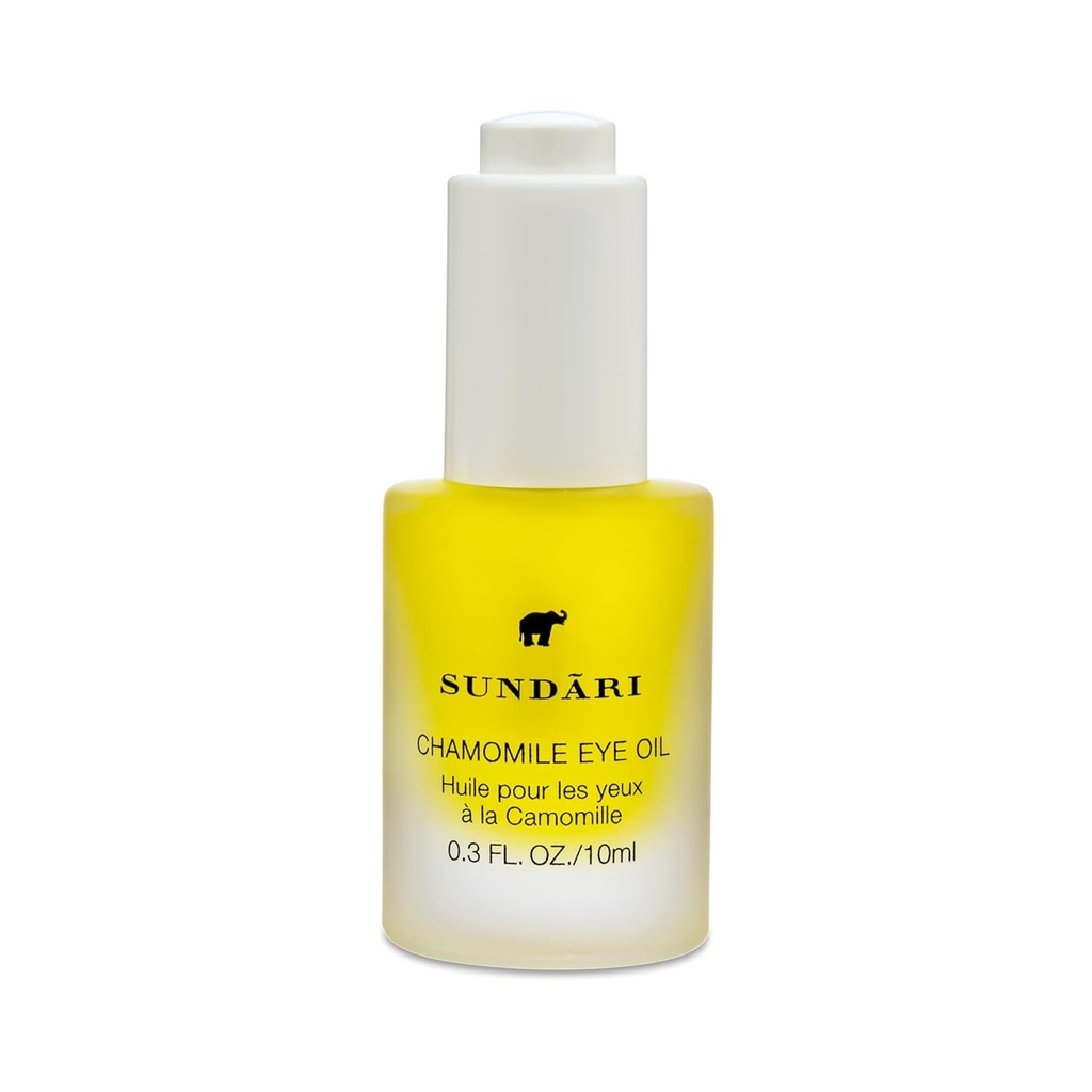 SUNDARI Chamomile Eye Oil - Trattamento naturale Dark Circle, Riduzione anti-invecchiamento e rughe, Brightens & Smooths Under-Eye, Nourishes & Revitalizes, Ingredienti naturali, Goccia conveniente 0.3 fl oz