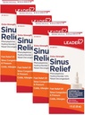 Leader Rilievo del seno ad alta resistenza, Azione veloce, Decongestante del seno, Spray di congestione nasale, Freddo e Allergia 30 mL Bottiglia (confezione 4)