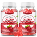 Softbear Calcium Magnesium Zinc Gummies for Adult & Kids, Suárgr-Free Calcium Magnesium Zinc D3 Supplemento per Bone Strength & Immune Health, Raspberry Flavor 120 Count