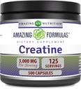 Incredibile formula Creatina 3000 Mg Aminoacido Supplemento | Capsule | Non OGM | Gluten-Free | Made in USA (1 Pack | 500 Count)