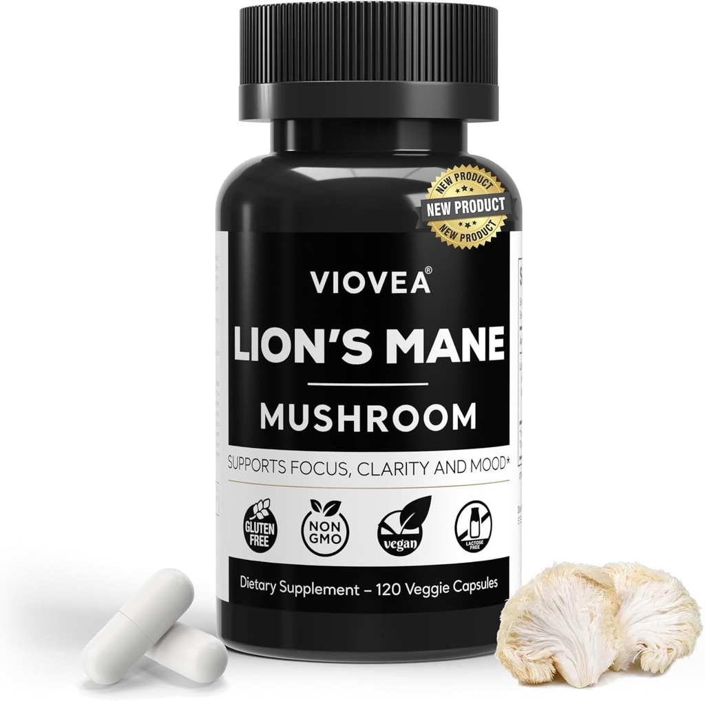 Leone's Mane Supplement Capsules - 120 Capsule, Supporta Focus, Clarity, Memoria e Cognizione Generale. Integratore nootropico organico per funzione cognitiva e supporto immunitario