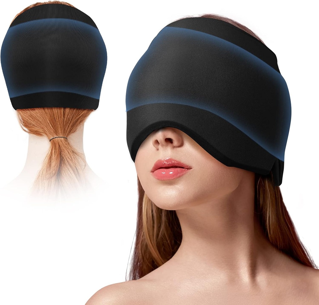Migraine Ice Head Wrap Headache Relief Hat per l'emicrania con Cold & Hot Therapy Flessibile Ice Head Wrap per Puffy Eyes Cold Compress Headache Relief Cap per Tension Sinus & Stress