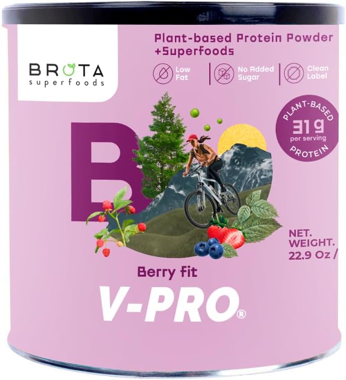 Vegan Protein Powder - Proteine Basate per l'energia e il potenziamento del muscolo - Shake Clean in Frumento di Berry