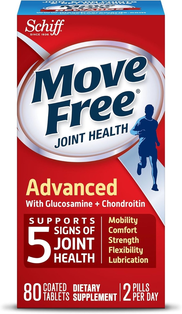 Move Free Advanced, 80 compresse - Integratore di Salute Congiunto con Glucosamina e Condroitina
