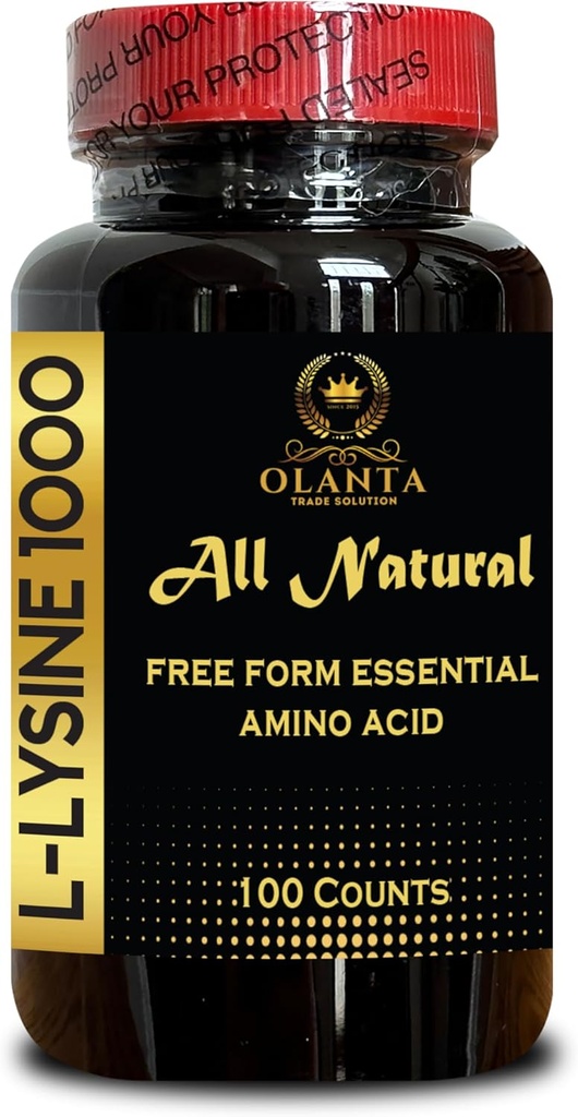 L-LYSINE 1000 mg Aminoacido Free Form Essenziale - Supporto per atleti + muscoli, Integratore di aminoacidi Supporta la formazione di energia, Integratore di lisina L-Lysine 1000mg - 1 bottiglia 100 conteggi