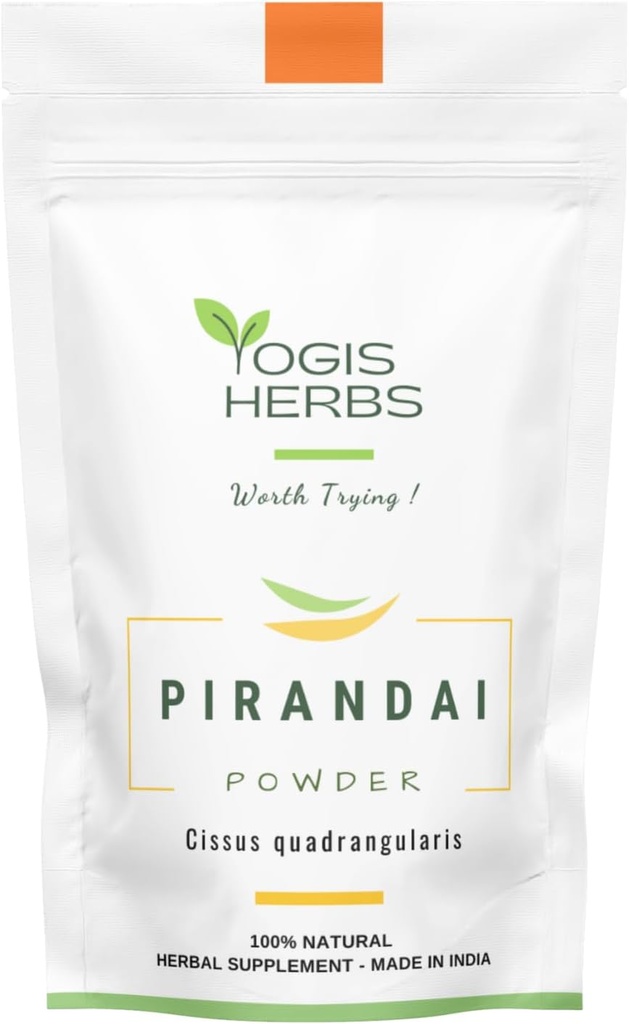 YOGIS HERBS Pirandai Powder (Cissus quadrangularis) – Integratore di erbe (3,5 once)
