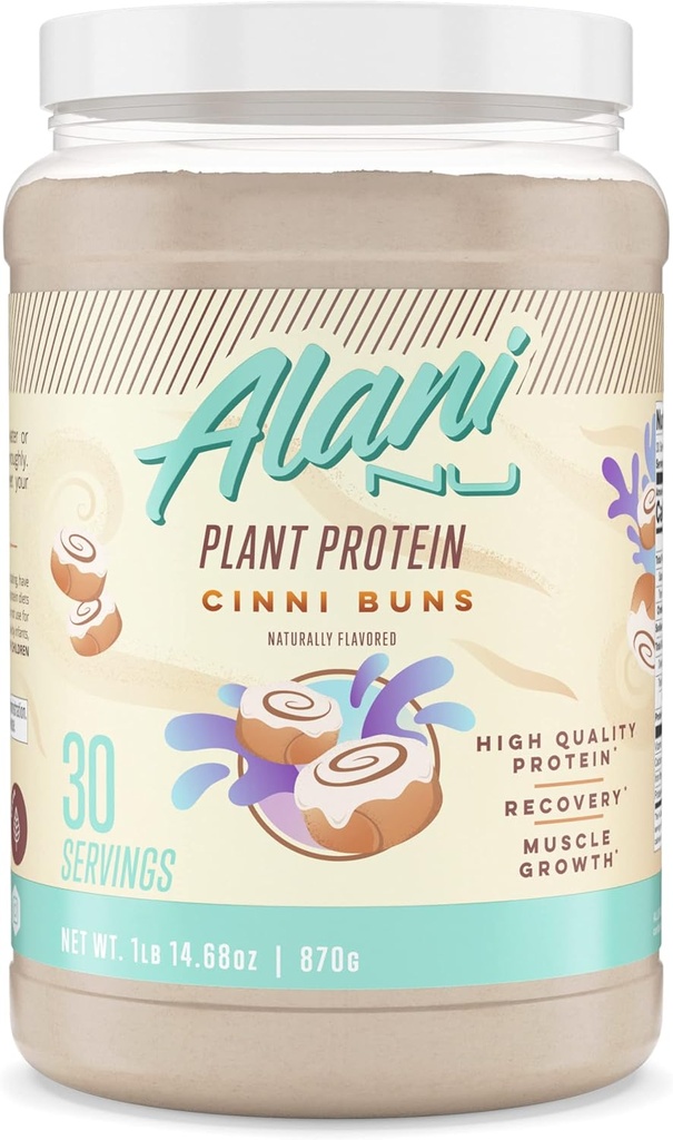 Alani Nu polvere proteica basata sulle piante CINNIBUNS | 18g Vegan Protein | Polvere di sostituzione della farina | No Sugar Aggiunto | Low Fat, Low Carb, Dairy Free, Pea Protein Isolate Blend | 30 Servings