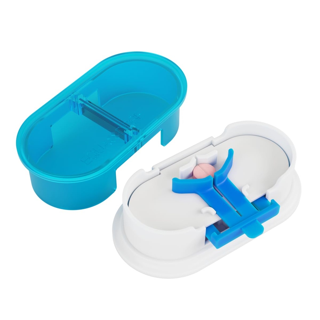 EQUADOSE Pill Cutter, Professional Medical Pill Splitter per grandi, piccole e piccole pillole, doppio in acciaio inox Blades & Centering dispositivo, ideale per il taglio di compresse, vitamine in metà o quarto