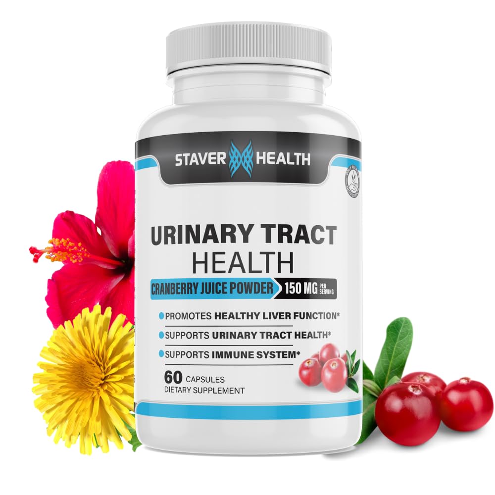 Salute del tratto urinario, pillole di mirtillo per le donne, D Mannose 1000mg capsule - Dandelion Herb supplemento - Aiuta la salute delle donne, 60 CT