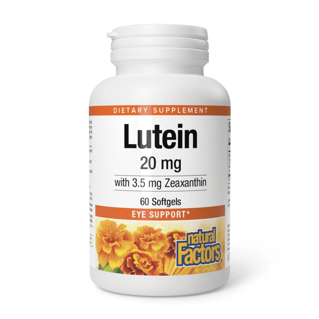 Fattori naturali - Lutein 20mg, Antiossidante naturale per sostenere la salute degli occhi, 60 Gel Morbidi