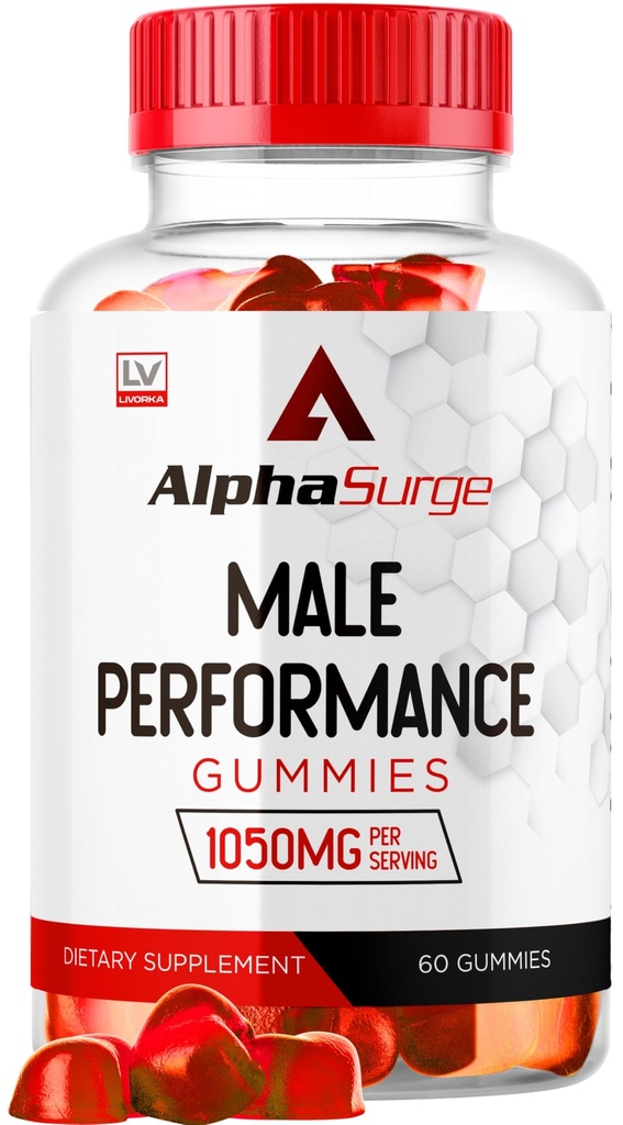 LIVORKA Alpha Surge for Men - Alpha Surge Gummies per Maschio, Alfa Surge Gummies 1050mg, Alpha Surge XL Gummie, Alphasurge Gummies, Alfa Surge Gummies, Alpha Sugre Maschio, 60 Gummies per 1 Mese