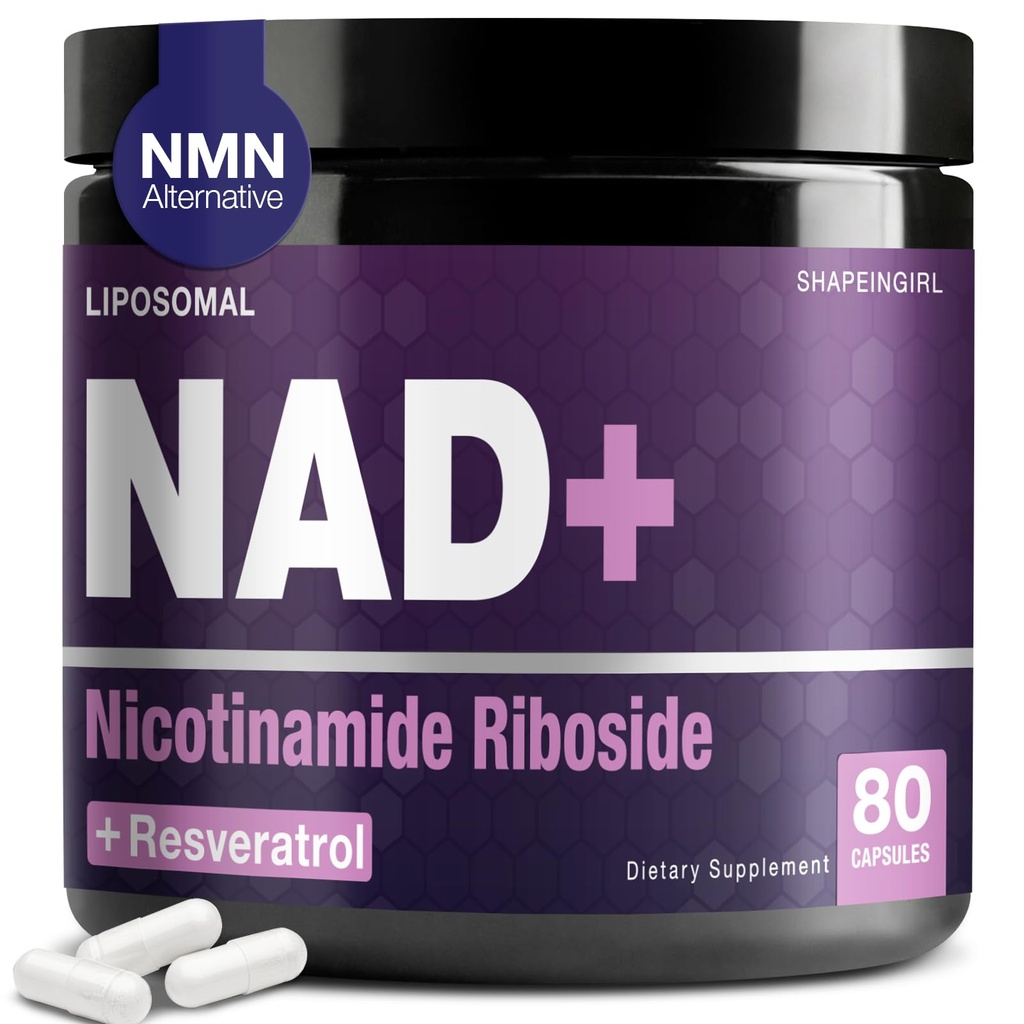 NAD Supplemento - Nicotinamide Riboside Resveratrolo 900mg, Liposomal NAD Supplemento per donne e uomini, NAD Plus Pure Organic