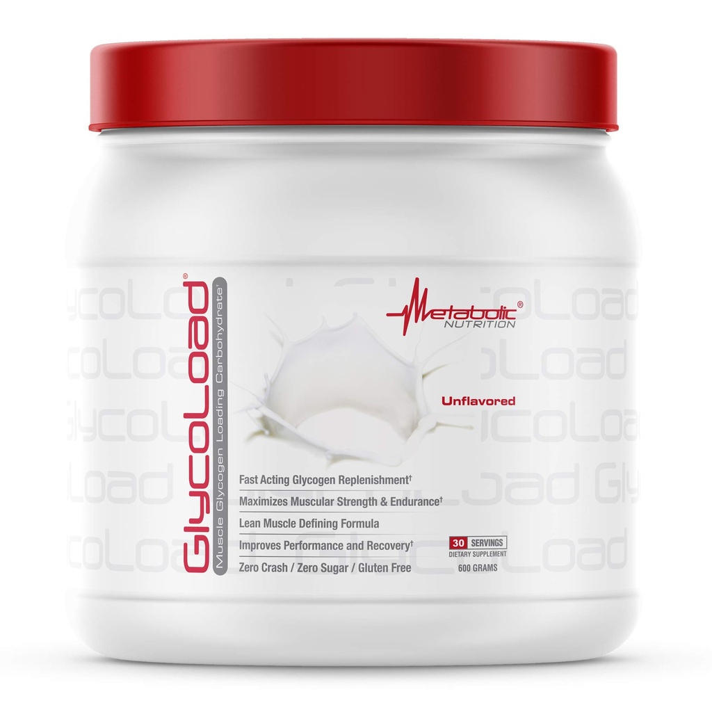 Nutrizione metabolica, Glycoload, 100% Micronized Cluster Dextrin polvere di carboidrato, Carboidrato di carico di glicogeno del muscolo, Pre Intra Post supplemento di allenamento, non aromatizzato, 600 gm (30 ser)