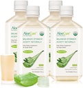 AloeCure USDA Organic Aloe Vera Juice Made In 12 Hrs of Harvest - Pure Aloe Juice Supplemento digestivo naturale per sostenere la digestione, il sistema immunitario e l'acidità di stomaco bilanciata, 4 x 500ml Bottiglie