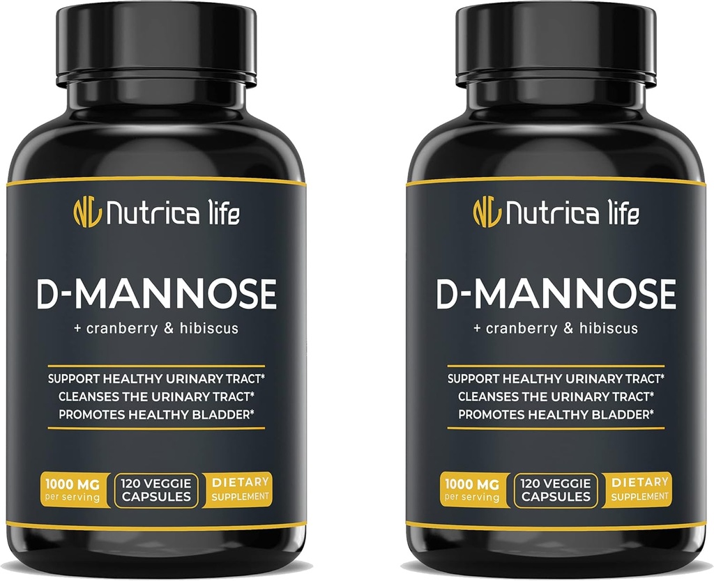 Tratto urinario trattamenti di infezione D Mannosio 1000mg capsule - D-Mannose e pillole di mirtillo con Estratto di ibisco - Forza salute del tratto urinario