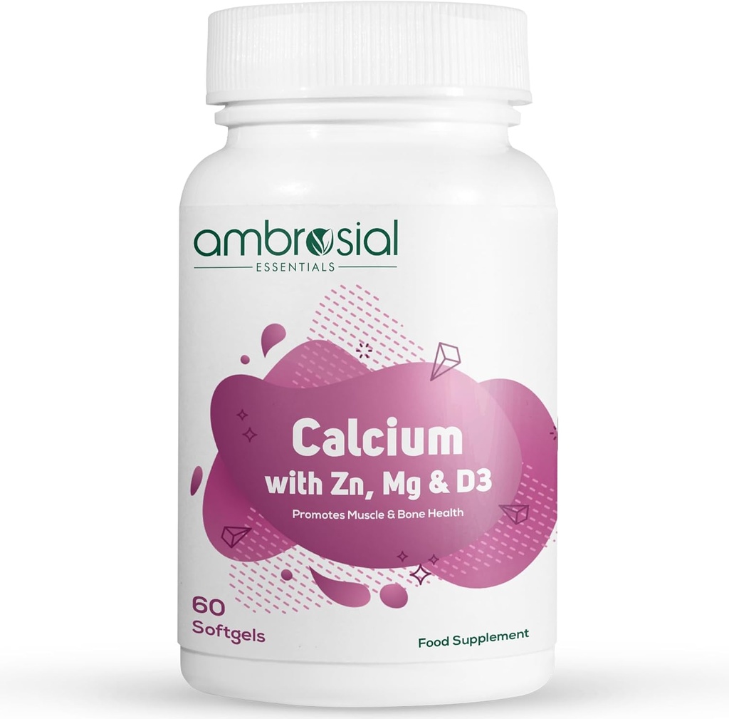 Zinco di Magnesio di Calcio AMBROSIALE con Vitamina D3 Confezione da 1-60 capsule