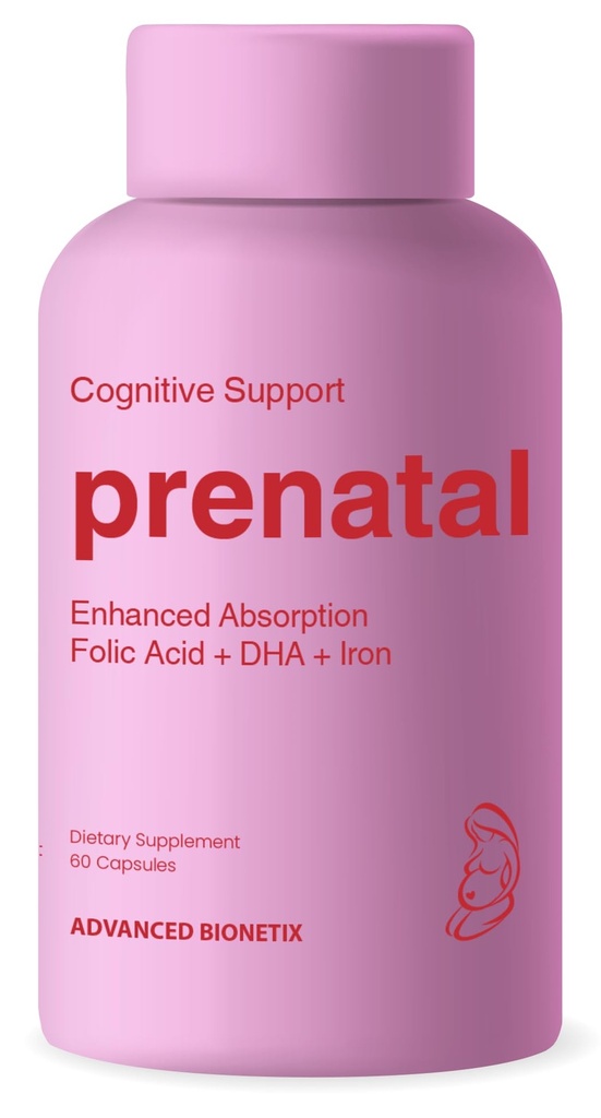 Vitamine Prenatali Bio-Available per le Donne, Acido Folico di Folato Metilato Naturale, DHA Omega 3. Multivitamina Pre, Durante & post gravidanza