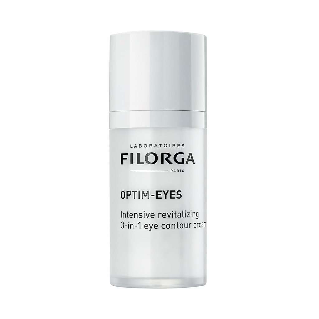 Crema per occhi Filorga Optim-Eyes, Rivitalizzante Trattamento della pelle 3-in-1 per la riduzione rapida dei cerchi scuri, rughe e puffiness intorno agli occhi, 0,5 fl. oz.