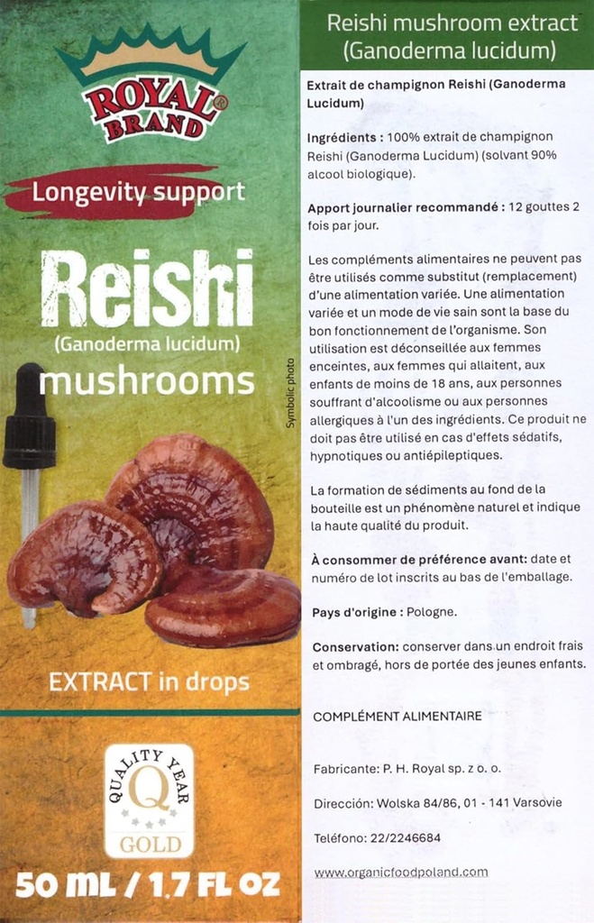 Reishi Mushroom Supplemento / Il nostro Reishi Mushroom Estratto promuove la longevità / Reishi Mushroom Tincture - 50ml / 1.7 Fl Oz