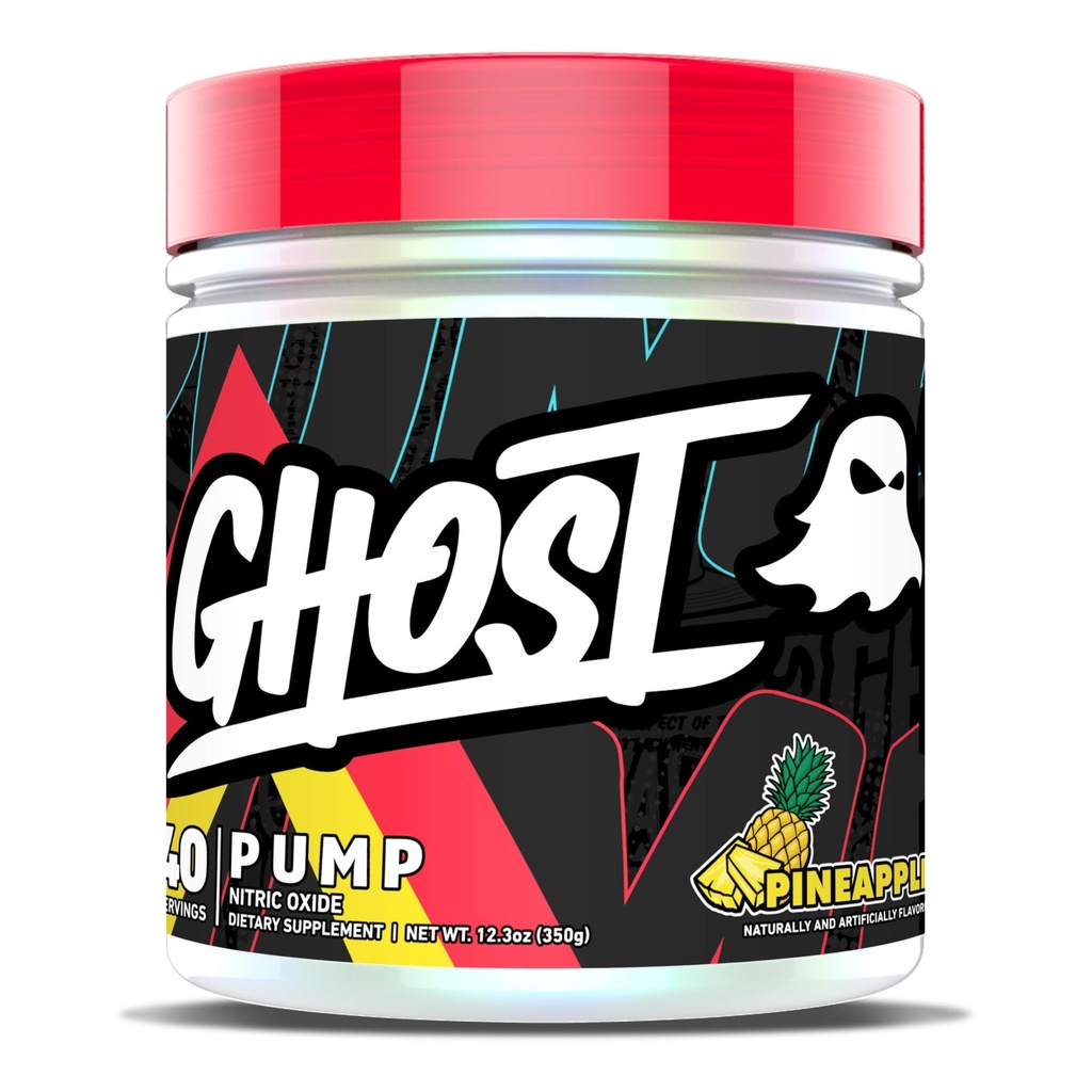 GHOST Pump Nitric Oxide Powder, Ananas - 40 Serve - Zucchero-Free & Stim-Free Pre-Workout Integratori - L-Citrulline, Arginina Nitrate & L-Glutathione - Soia & Gluten-Free, Vegan