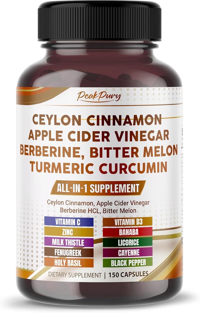 Ceylon Cinnamon Aceto di Mela Sidro Berberine Bitter Melon - Made in Italy