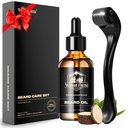 Rullo di Derma della foresta di Waking 0.25mm & olio del cuscinetto (1oz), Kit del cuscinetto di Sandalo, Rullo del cuscinetto del microneedle con 540 titanio, idratazione naturale con olio di orso della vitamina E per gli uomini, Padri Ragazzo papà