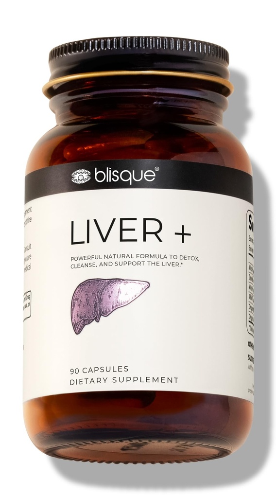 Blisque – Liver Complex Supplemento a Detox, Cleanse, and Repair the Liver | Doctor Approved | Natural Ingredients | Milk Thistle, Dandelion e Burdock Root | 90 capsule Pills