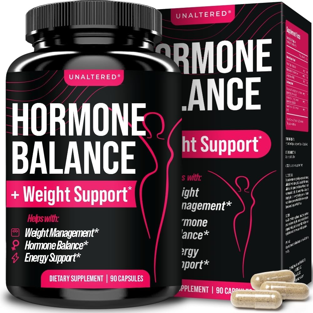 Equilibrio dell'ormone UNALTERED per la gestione del peso delle donne - Supporto naturale per il benessere dell'ormone - Caratteristiche Estratto di tè verde, Cayenne, Magnesio, & Zinc - 90 capsule vegane